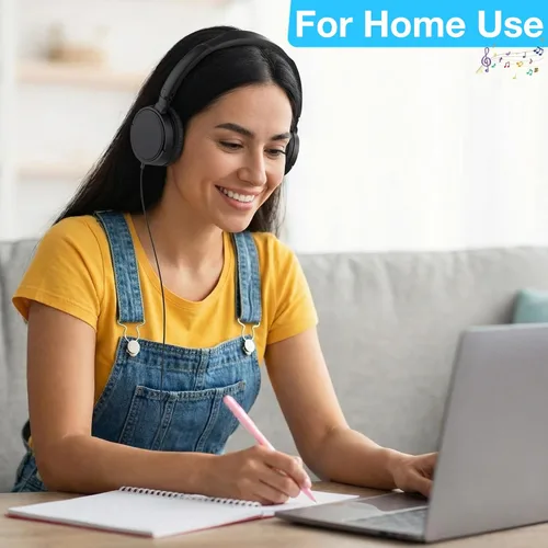Vista 6 de Yunsailing Paquete de 6 auriculares para el aula a granel, auriculares con Negro