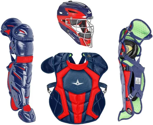 Vista 31 de All-Star Eje S7 de 9 a 16 años – Kit de equipo de captura de béisbol (incluye casco, protector de pecho, protectores de piernas), cumple con NOCSAE
