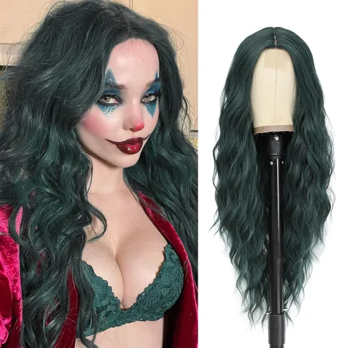 Vista 15 de Peluca larga de cobre para cosplay, peluca sintética de 26 pulgadas, parte media, regalos realistas, pelucas de fiesta para mujeres, uso diario