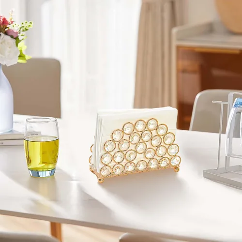 Vista 6 de Servilleteros de cristal elegantes y lujosos para servilletas de papel, cocina, comedor y encimeras, soporte para almacenamiento