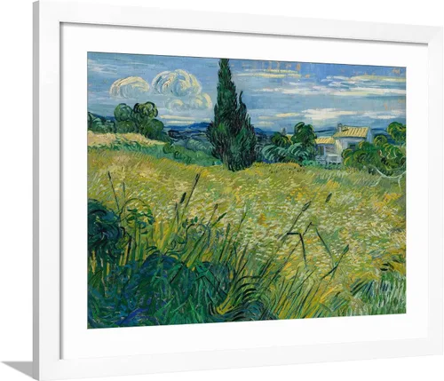 Vista 9 de ART.COM Impresiones artísticas enmarcadas para pared, diseño de trigo verde, 1889 por Vincent van Gogh, decoración escénica, 16 x 12 pulgadas, marco