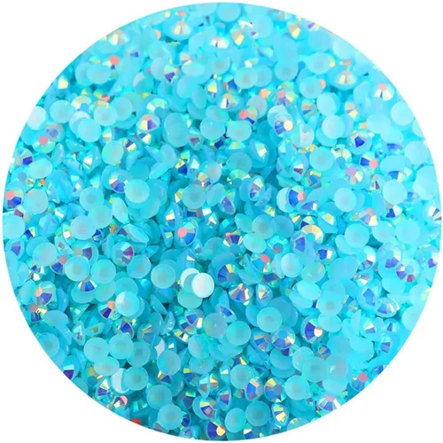 Vista 24 de 3000 piezas de diamantes de imitación de parte posterior plana SS6/2 mm de vidrio transparente AB, gemas redondas de cristal para arte de uñas