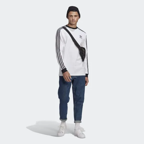 Vista 7 de adidas Originals Camiseta de manga larga con 3 rayas para hombre