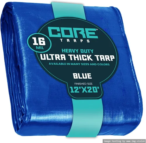 Vista 143 de Core Tarps - Lona resistente de 16 mm. / .62 pulgadas, impermeable, resistente a los rayos ultravioleta, a prueba de rasgaduras y roturas, lona
