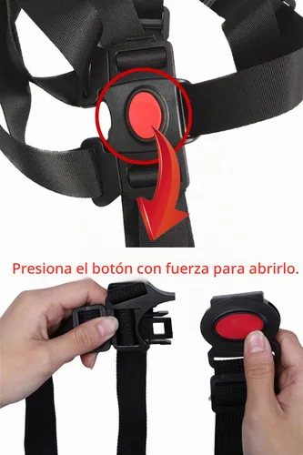 Vista 5 de Arnés universal de 5 puntos para bebé con 5 almohadillas, arnés ajustable correa de seguridad para bebé, cinturón de seguridad para bebé para silla
