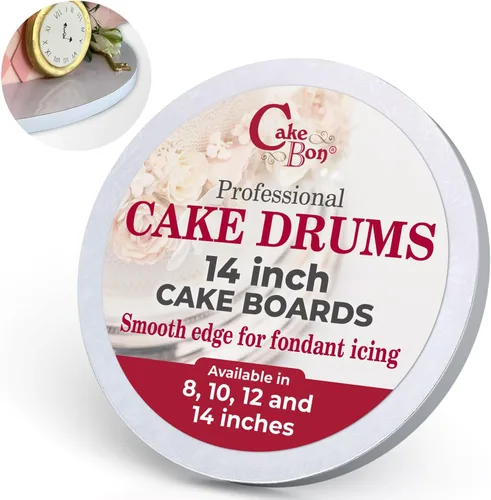 Vista 26 de Cakebon Tablas redondas para tartas – Tambores resistentes de 1/2 pulgada de grosor – Base profesional de 8 pulgadas para bordes totalmente