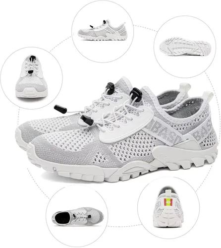 Vista 6 de SOBASO Zapatos de agua para mujeres y hombres, secado rápido, para natación, playa, zapatos acuáticos para deportes acuáticos, buceo, senderismo