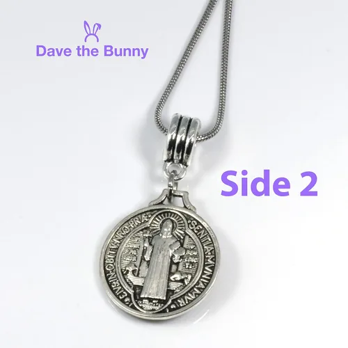 Vista 5 de Medallas de Dan Benito - Collar de medalla de San Benito o collar de cruz para hombres como collar de protección para protección contra el mal