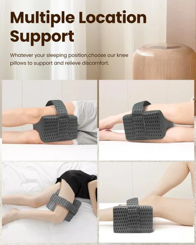 Vista 6 de Almohada de rodilla para dormir de lado, almohada de elevación de piernas para aliviar la columna vertebral torcida, ciática, entumecimiento