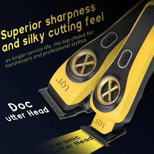 Vista 2 de Cortapelos profesionales recargables para hombres, juego de cortapelos inalámbrico de 9000 RPM con recortador, estuche y potente motor para cortar