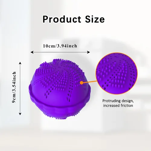 Vista 5 de Juego de 2 bolas de lavandería ecológicas para lavadora, alternativa de detergente natural para limpieza del hogar, suaves para ropa y telas