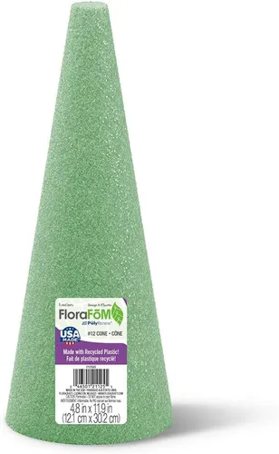 Vista 10 de FloraCraft FloraFōM - Cono de 2 piezas, 2.75 pulgadas x 6 pulgadas, color verde