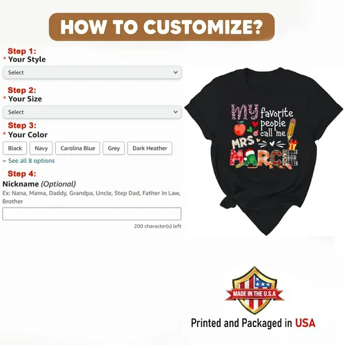 Vista 2 de Regalos de Navidad personalizados para profesores, My Favorite People Call Christmas Camisa con nombre personalizado, camiseta de enseñanza