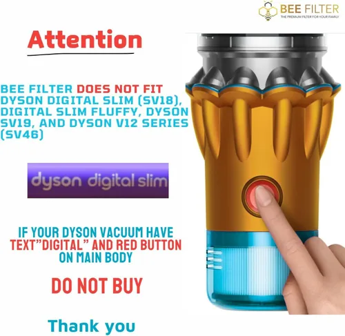 Vista 2 de Filtro Dyson V15, paquete de 1 unidad Filtro de repuesto True HEPA premium compatible con Dyson V15 Detect, V15 Detect Absolute, V15 Submarine