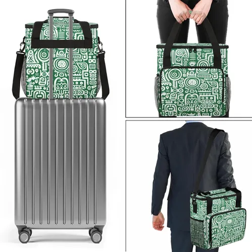 Vista 7 de Bolsa de viaje para cafetera de pintura abstracta para Keurig K-Mini/K-Mini Plus con aislamiento impermeable con bolsillos para cafetera portátil