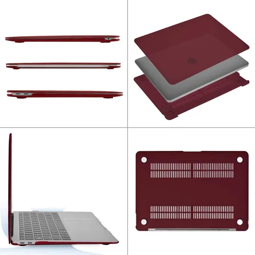 Vista 4 de MOSISO Funda compatible con MacBook Air de 13 pulgadas versión 2022-2018 A2337 M1 A2179 A1932, carcasa rígida de plástico, funda vertical, cubierta