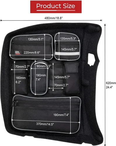 Vista 7 de KEMIMOTO Para Tour Pack Organizador de tapa con carcasa para motocicleta, bolsa de almacenamiento para motocicleta, forro de paquete turístico