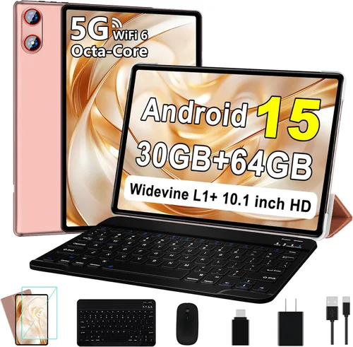 Vista 7 de 2025 Tablet Android 14 de 10 pulgadas con 22 GB RAM 128 GB ROM 1 TB de expansión, tablets con teclado ratón, Octa-Core, batería de 8000 mAh