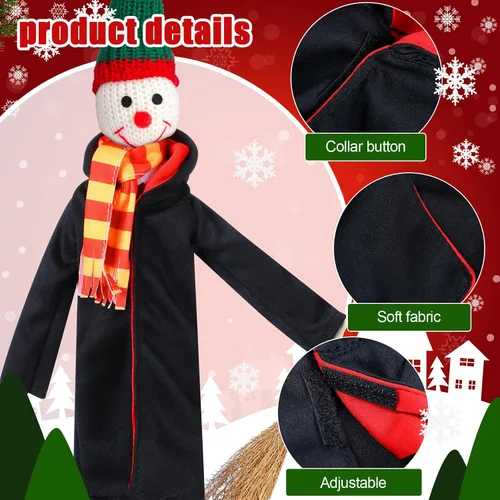 Vista 3 de Libima 6 Pcs Christmas Doll Clothes Accessories Halloween Wizard Clothes Wizard Robe and Broom Doll Costume
