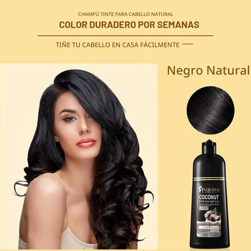 Vista 6 de Champú de tinte de coco para cabello castaño, color instantáneo 3 en 1, champú de tinte para mujeres y hombres