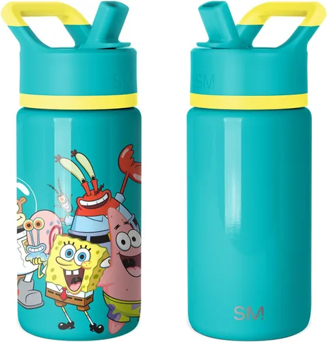 Vista 13 de Simple Modern DC Comics Batman - Botella de agua para niños con tapa con pajilla, vaso aislado de acero inoxidable de 14 onzas para niños, vaso a