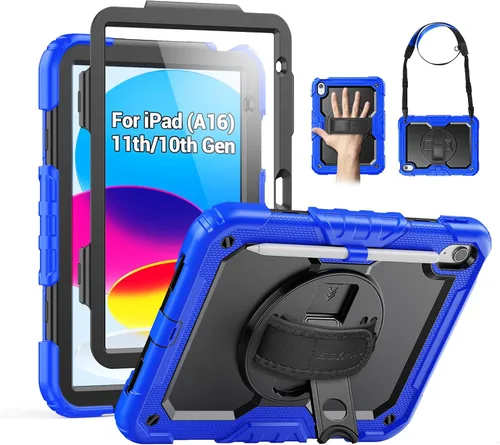 Vista 19 de SEYMAC Funda para iPad Air de 5ª/4ª generación de 10.9 pulgadas, Funda Protectora de Cuerpo Completo Resistente a Golpes con Protector de Pantalla
