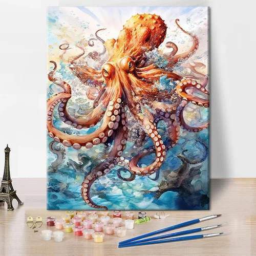 Vista 9 de TUMOVO Pintura por números para adultos, Golden Retriever, pintura por números, pintura acrílica DIY para adultos y niños, pintura por números niños