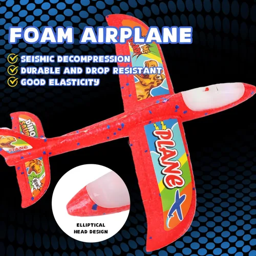 Vista 7 de Juguete lanzador de avión de espuma 2 aviones planeadores de espuma para niños Juguete de avión para niños con luces LED Dos modos de vuelo