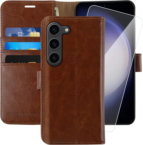 Vista 36 de MONASAY - Funda tipo cartera para Samsung S23 con 3 tarjeteros, color negro