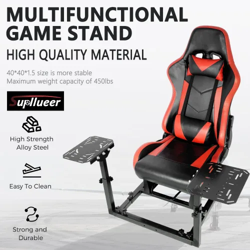 Vista 5 de Supllueer Flight Games JoystickHotas Mount with Seat fit Thrustmaster A10C Hotas Warthog Logitech X56 X52 Honeycomb Flight Simulation Controller,NO