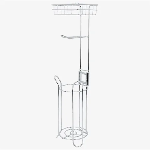 Vista 5 de Estante de baño de metal para papel higiénico, estante movible, estante de pañuelos Freetanding, estante organizador de piso, estante organizador
