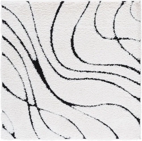 Vista 87 de Safavieh Florida Shag Collection - Alfombra de área de 2 x 3 pies, color crema/beige, diseño geométrico, felpa de 1.2 pulgadas de grosor, ideal