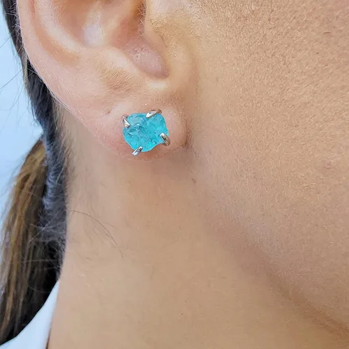 Vista 45 de Juego de joyas de piedras preciosas crudas reales con plata de ley 925 chapada en oro real, collar y aretes de piedra natal, regalo para ella por