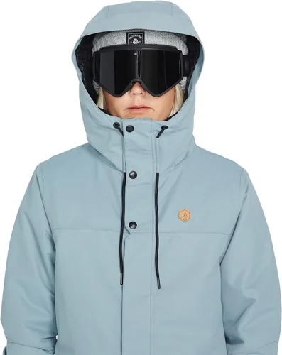 Vista 7 de Volcom Chaqueta con capucha Bolt para mujer, con aislamiento para snowboard y esquí, Negro