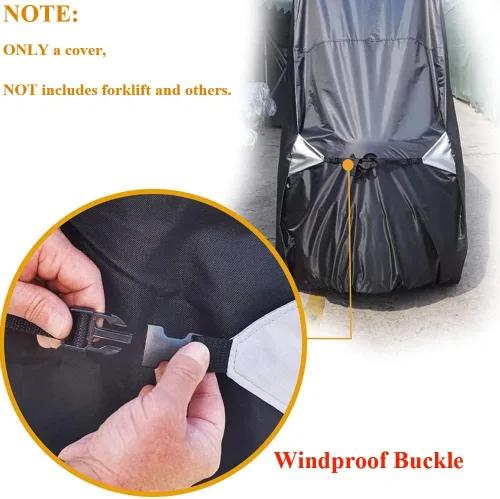 Vista 5 de Funda para carretilla elevadora, impermeable, resistente, bolsa de almacenamiento para carretilla elevadora, a prueba de polvo, protección