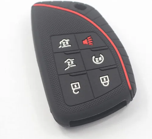 Vista 3 de 2 fundas para llavero con 6 botones compatibles con Chevrolet, 2 piezas negro