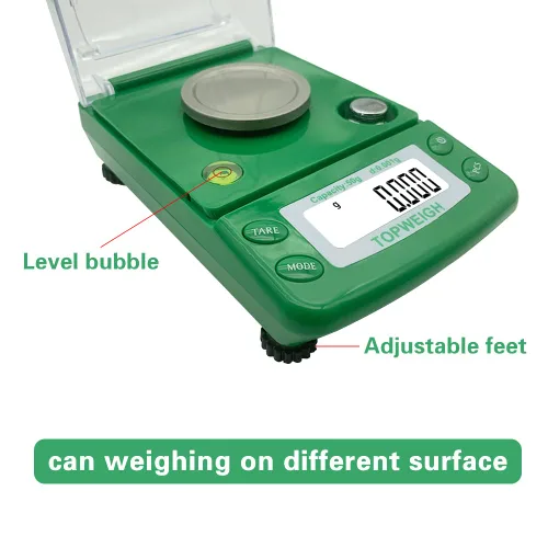Vista 6 de Milligram Scale, Dual Powered, Large Display, mg Scale, Adjustable Feet, 50g x 0.001g -Green, Digital Powder Scale, Level Bubble, Accurate and