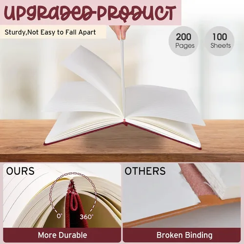 Vista 4 de Cuaderno personalizado, diario de cuero personalizado con bolígrafo, cuaderno personalizado para mujeres y hombres, diarios personalizados