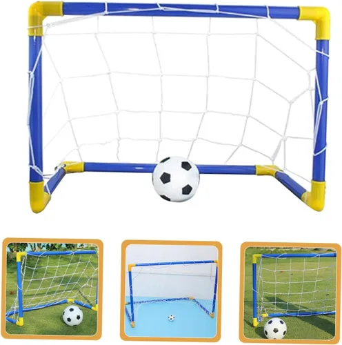 Vista 4 de STOBAZA Mini portería de fútbol plegable portátil para marco de plástico con red de portería para entrenamiento de fútbol en interiores y exteriores
