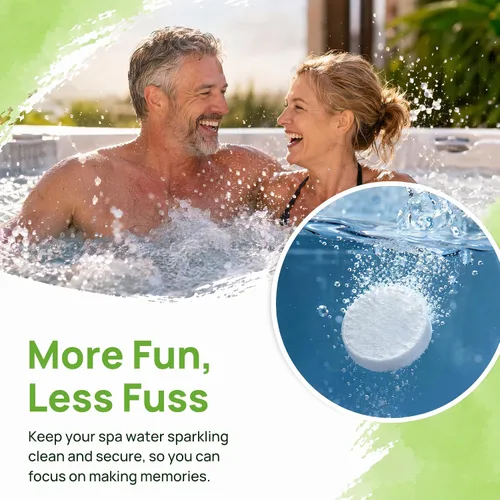 Vista 5 de ClearView Tableta de bromo para spas, tabletas de bromación de 1" para piscinas, 2 libras Desinfectante químico de disolución lenta, olor bajo