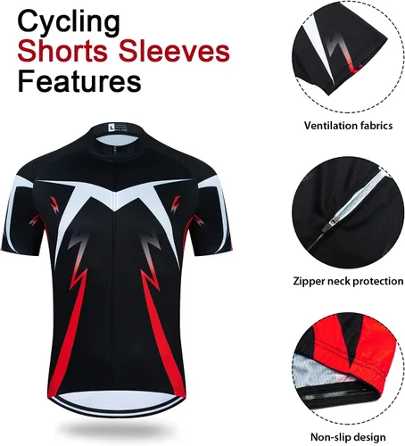 Vista 3 de Maillot de ciclismo para hombre y pantalones cortos Ciclismo Jersey Set 3 bolsillos, cojín 3D acolchado pantalones cortos de bicicleta, juego