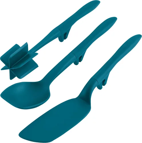 Vista 13 de Rachael Ray Herramientas y gadgets Lazy Crush & Chop, Flexi Turner y Scraping Spoon Set / Utensilios de cocina - 3 piezas, rojo burdeos