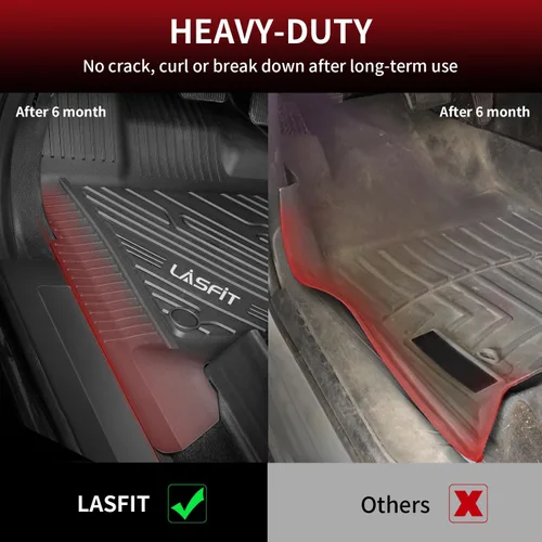 Vista 5 de LASFIT Alfombrillas delanteras para Ford F-150 2015-2026 F150 Lightning 2022-2025 SuperCrew & Super Cab Alfombra para todo tipo de clima, tapetes