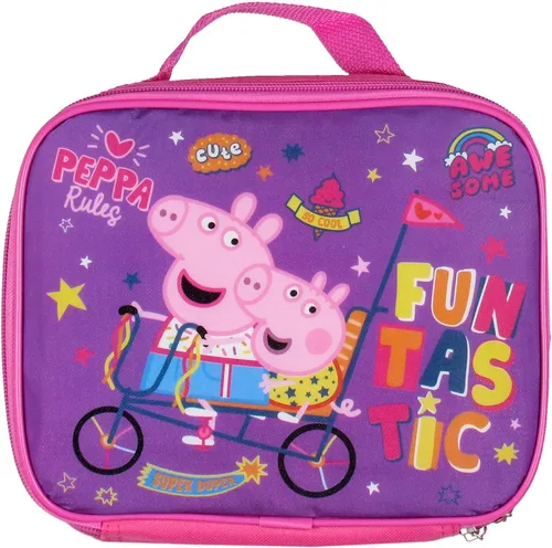 Vista 5 de Peppa Pig Mochila de viaje escolar para niñas con lonchera aislada desmontable