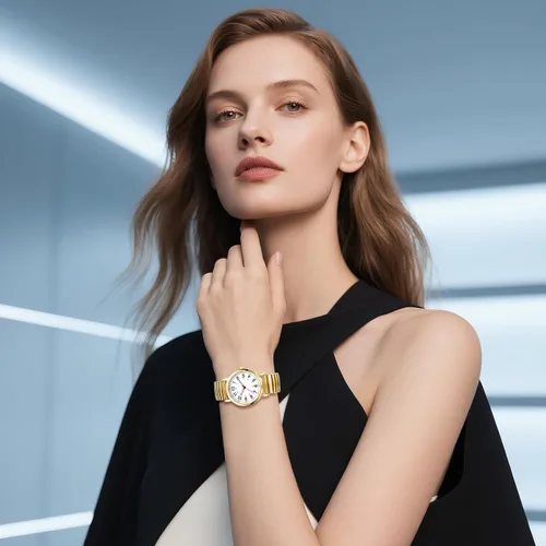Vista 4 de Avaner Relojes de banda elástica para mujer correa elástica para mujer, esfera grande, oro y plata, cuarzo fácil de leer, reloj de pulsera