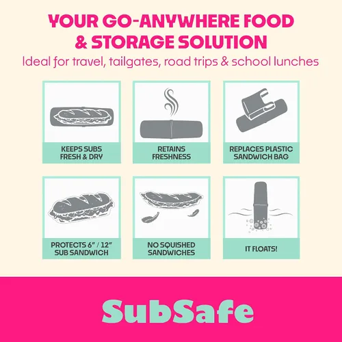 Vista 11 de SubSafe Contenedor para sándwich de 3 piezas, gris carbón, como se ve en Shark Tank, impermeable, a prueba de golpes, almacenamiento de alimentos