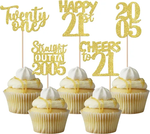 Vista 32 de 30 piezas negras para cupcakes de 10.º cumpleaños con purpurina Ten Happy 10 Straight Outta 2016 para saludos a 10 años 10 cumpleaños, boda Negro