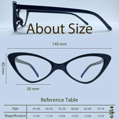 Vista 2 de Reading Glasses for Women - Cat Eye Blue Light Blocking Readers for Women - Flexible Spring Hinge - Anti Glare UV