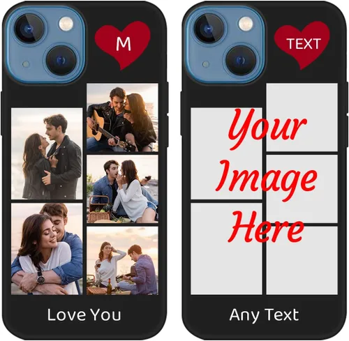 Vista 14 de Funda de teléfono con foto personalizada para iPhone 13 Mini, imagen/texto personalizados, funda negra delgada y suave, regalo único de nicho