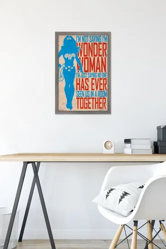 Vista 6 de Trends International DC Comics - Póster de pared de identidad secreta, Mujer Maravilla, 14.725 x 22.375 pulgadas, versión enmarcada de madera